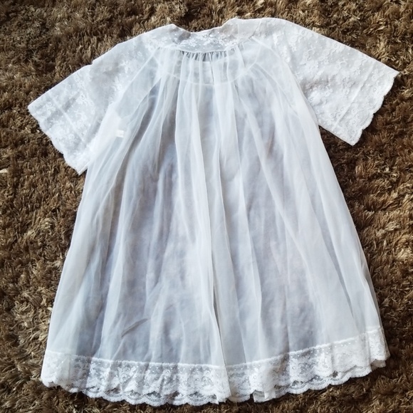 Vintage Sheer Babydoll Peignoir Open Front Robe - Picture 8 of 8